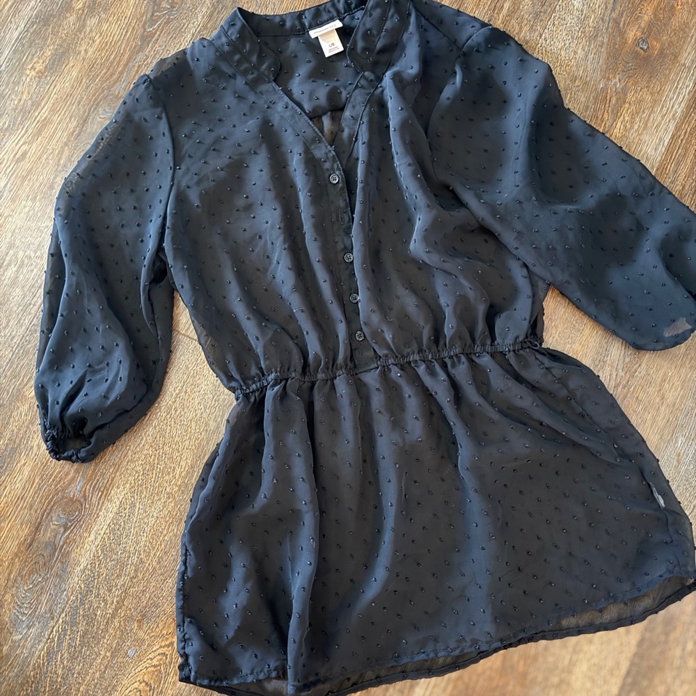 Black Sheer Women’s Boho Country Blouse